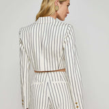 L'AGENCE - Izzie Striped Cropped Blazer