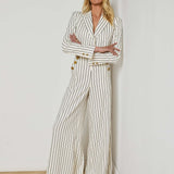 L'AGENCE - Izzie Striped Cropped Blazer