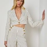 L'AGENCE - Izzie Striped Cropped Blazer