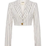 L'AGENCE - Izzie Striped Cropped Blazer
