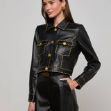 L'AGENCE - Winsome Studded Leather Jacket