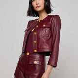 L'AGENCE - Deidra Cropped Leather Jacket