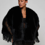 L'AGENCE - Nathalia Faux Fur Cape