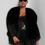 L'AGENCE - Nathalia Faux Fur Cape