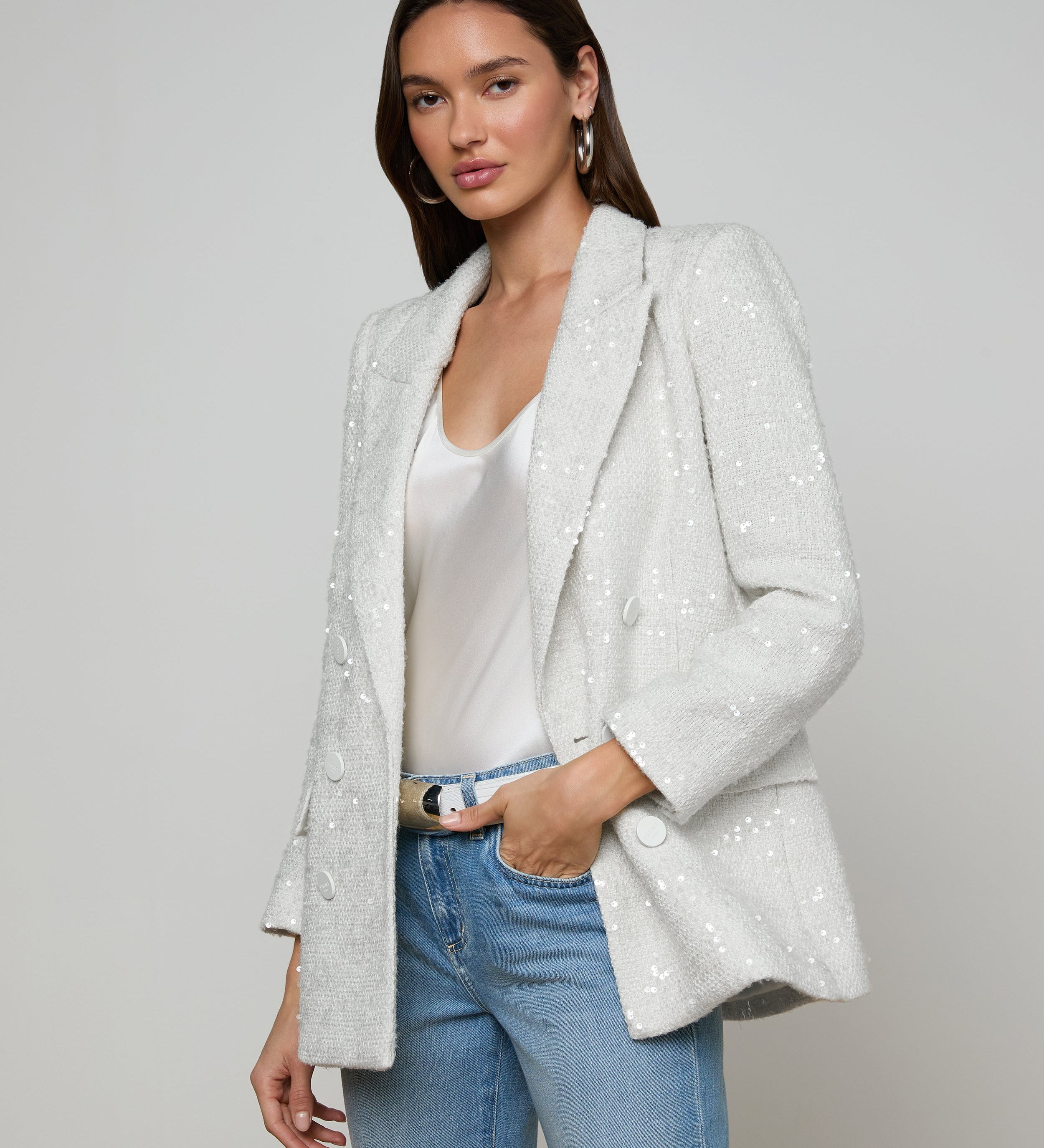 L'AGENCE - Cambrie Oversized Sequin Blazer