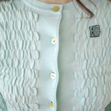 Conner Ives - The Shirred Knit Cashmere Cardigan - Baby Blue