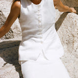 Faithfull - Domenico Vest White - Final Sale