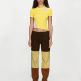 Christopher Esber - Spliced Suede Denim Jean