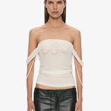 Christopher Esber - Hibiscus Embroidered Rib Foldover Cami