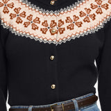 FRAME - The Cashmere Fairisle Cardi -- Navy