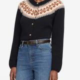 FRAME - The Cashmere Fairisle Cardi -- Navy