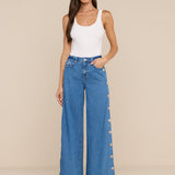 L'AGENCE - Jennings Snap Wide - Leg Jean