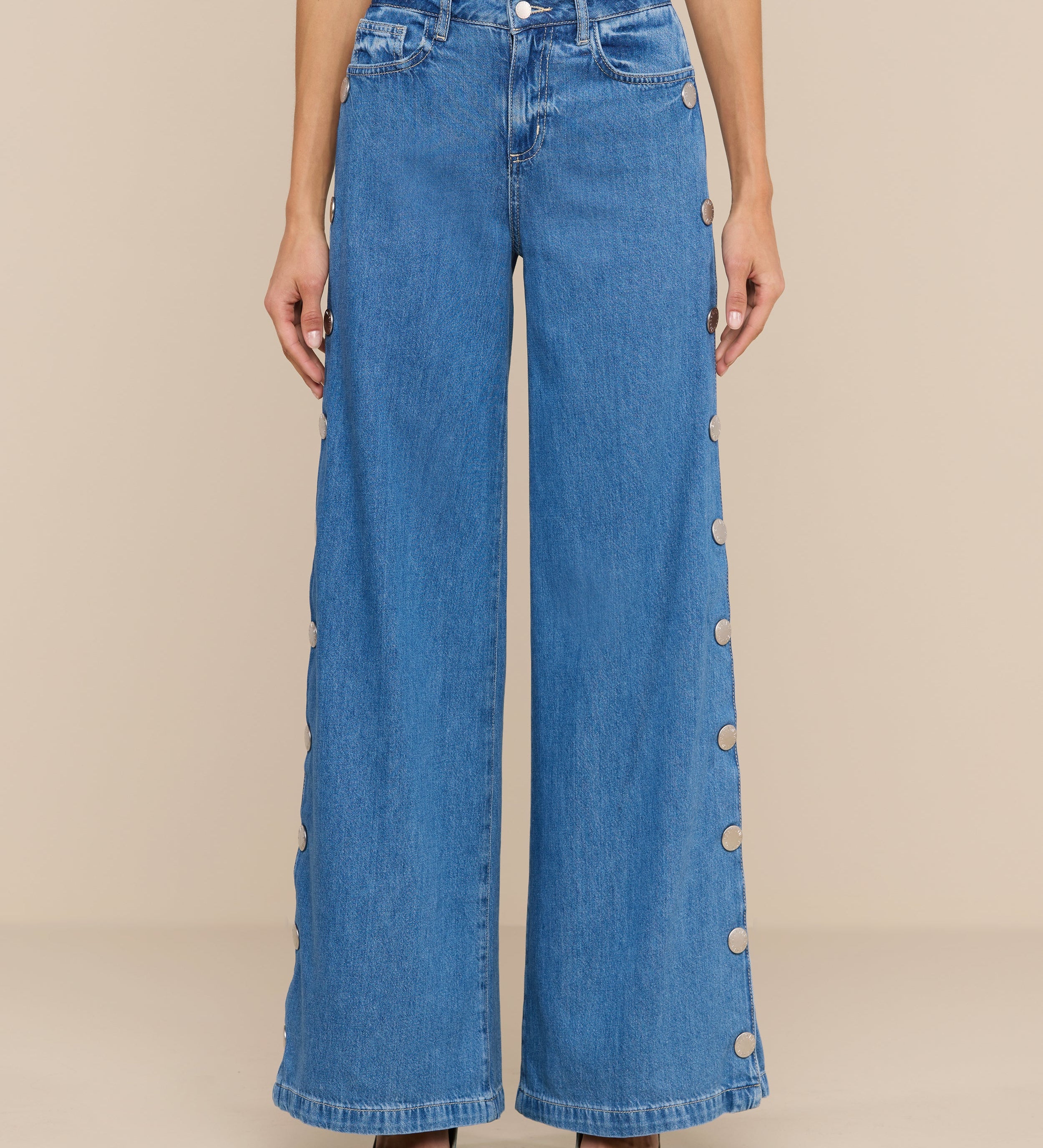 L'AGENCE - Jennings Snap Wide - Leg Jean