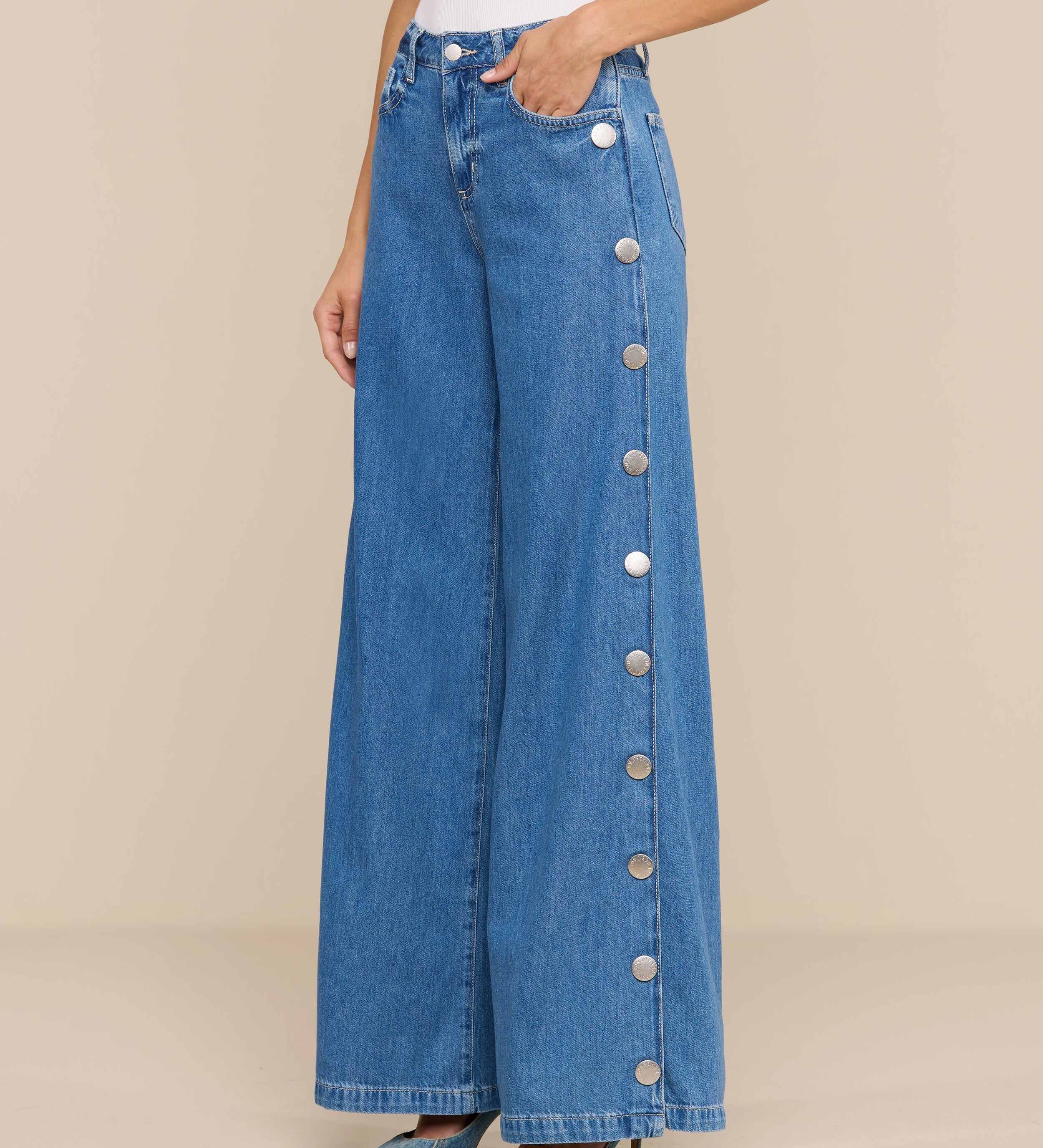 L'AGENCE - Jennings Snap Wide - Leg Jean