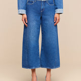 L'AGENCE - Bronte Cropped Wide - Leg Jean