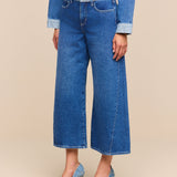 L'AGENCE - Bronte Cropped Wide - Leg Jean