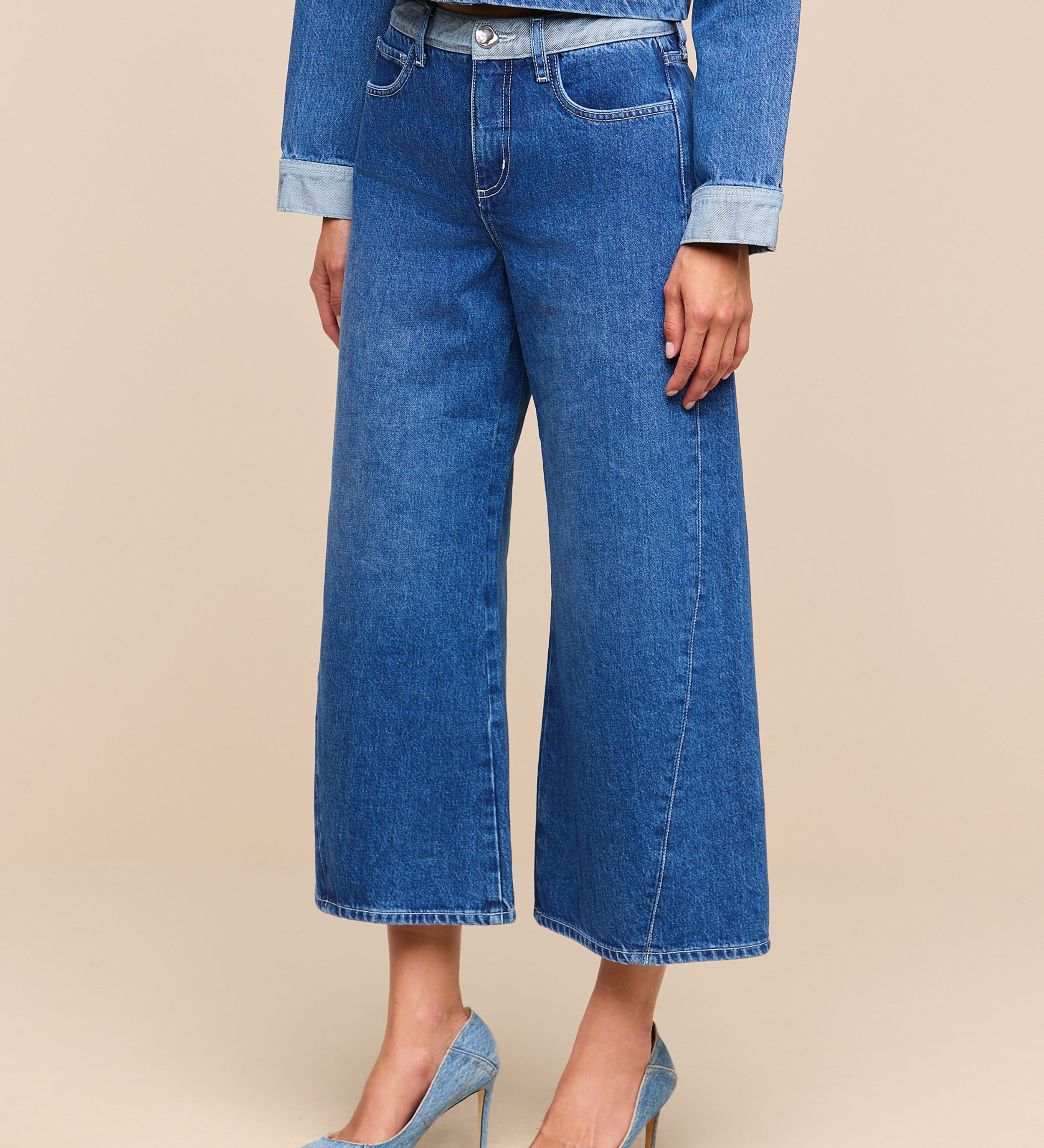 L'AGENCE - Bronte Cropped Wide - Leg Jean