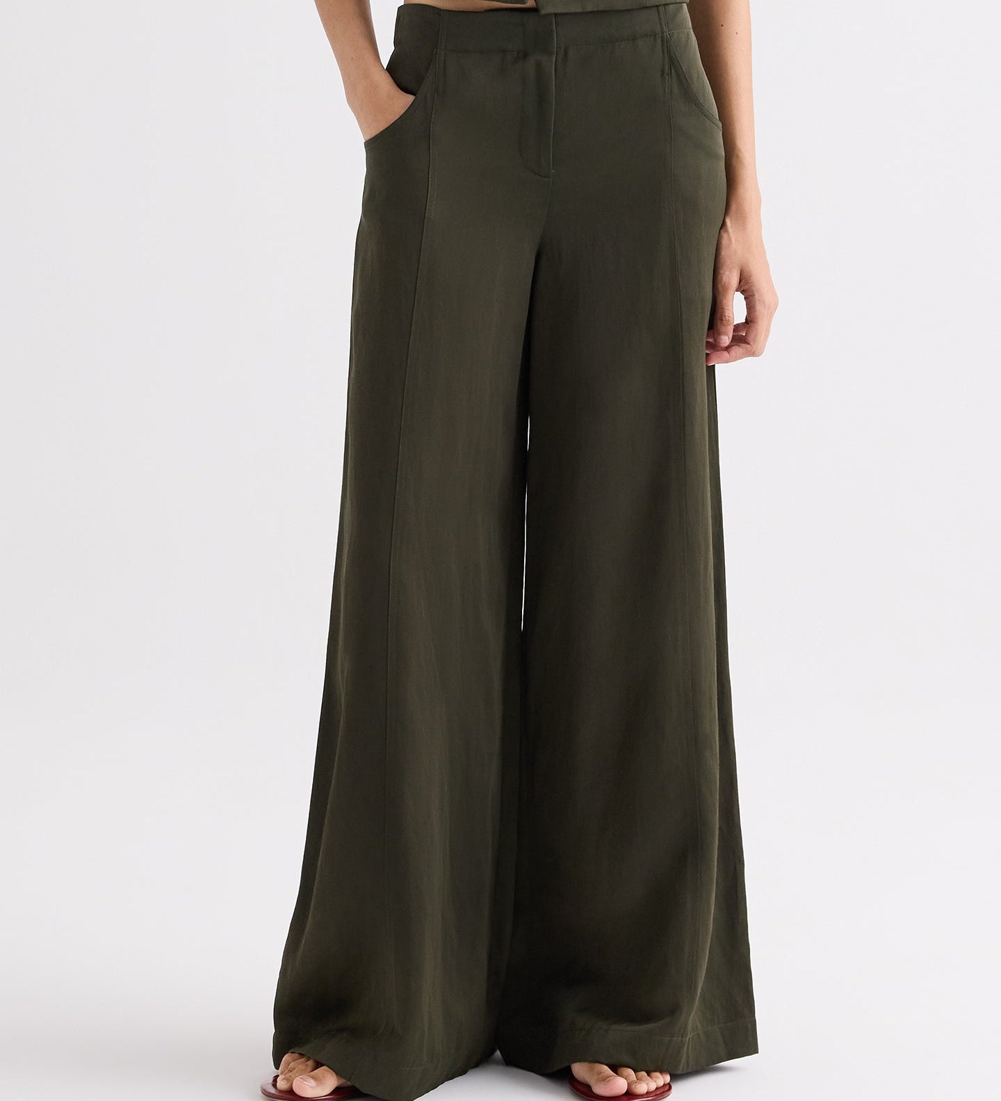 TWP - Demie Pant in Coated Viscose Linen