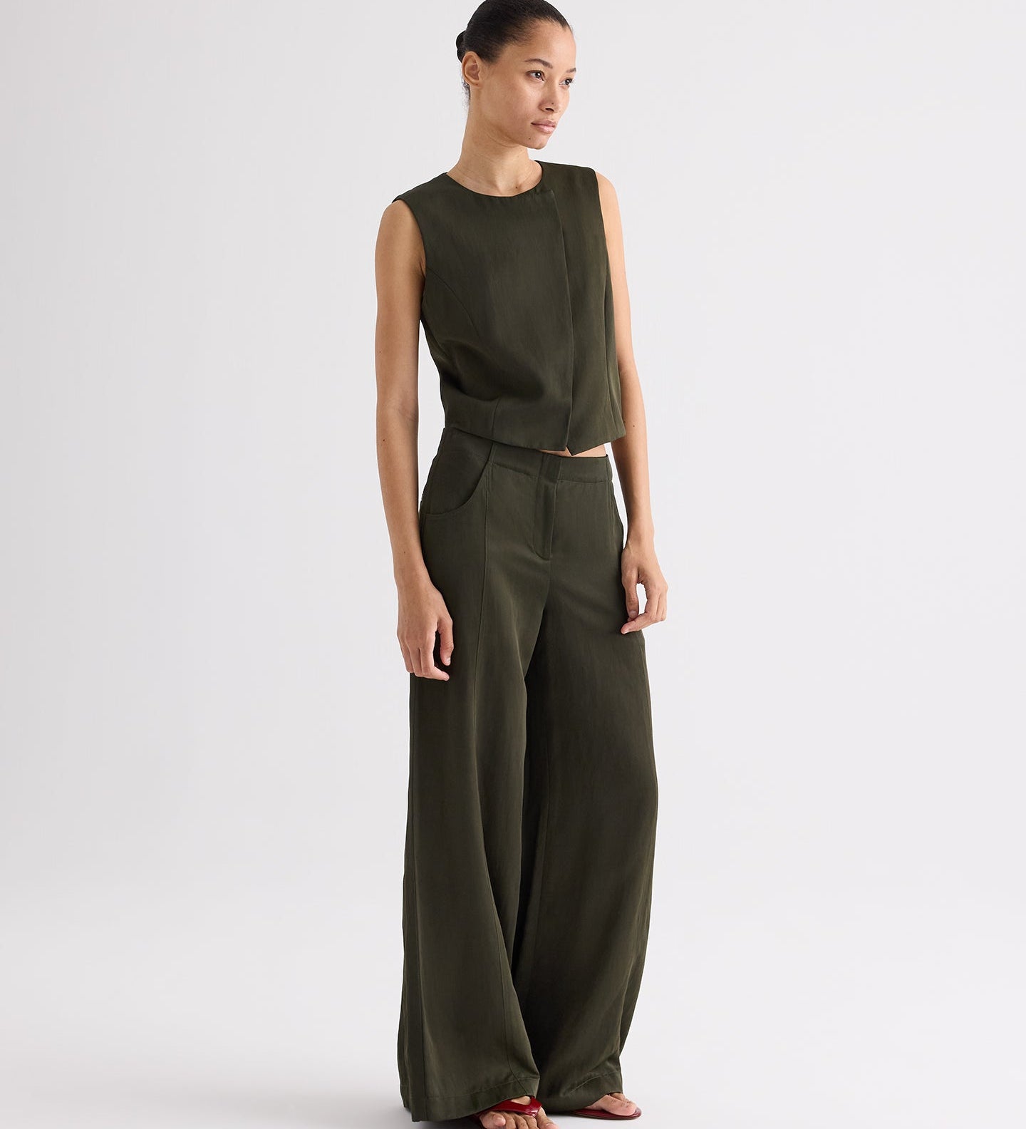 TWP - Demie Pant in Coated Viscose Linen