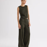 TWP - Demie Pant in Coated Viscose Linen