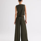 TWP - Demie Pant in Coated Viscose Linen