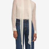 FRAME - The Wisp Tie Blouse -- Cream