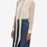 FRAME - The Wisp Tie Blouse -- Cream