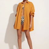 Faithfull - Pontia Shirt Dress Plain Orange - Final Sale