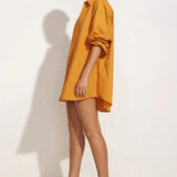 Faithfull - Pontia Shirt Dress Plain Orange - Final Sale