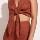 Faithfull - Dalaila Tie Top Plain Spice - Final Sale