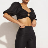 Faithfull - La Marches Top Plain Black - Final Sale