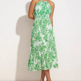 Faithfull - Taormina Midi Dress El Marsa Floral Print Green - Final Sale