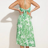 Faithfull - Taormina Midi Dress El Marsa Floral Print Green - Final Sale
