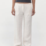 St. Agni - Low Waist Raw Edge Pants - Ivory
