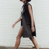 St. Agni - Sleeveless Tailored Blazer - Black