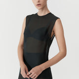 St. Agni - Sheer Silk Gauze Dress - Soot