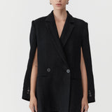 St. Agni - Linen Split Sleeve Blazer - Black