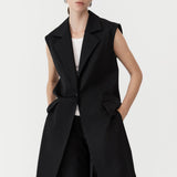 St. Agni - Sleeveless Tailored Blazer - Black