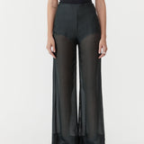 St. Agni - Sheer Silk Gauze Pants - Soot