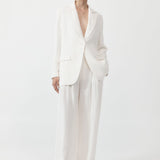 St. Agni - Tailored Linen Blazer - Ivory