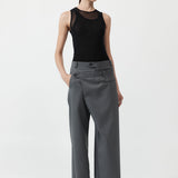 St. Agni - Deconstructed Waist Pants - Pewter Grey
