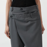 St. Agni - Deconstructed Waist Pants - Pewter Grey