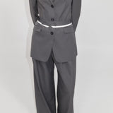 St. Agni - Homme Belted Blazer - Pewter Grey