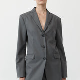 St. Agni - Homme Belted Blazer - Pewter Grey
