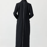 St. Agni - Pinstripe Maxi Coat - Black