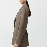 St. Agni - Belt Detail Blazer - Kelp