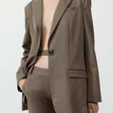 St. Agni - Belt Detail Blazer - Kelp