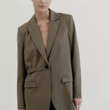 St. Agni - Belt Detail Blazer - Kelp