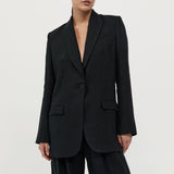 St. Agni - Tailored Linen Blazer - Black