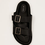St. Agni - Double Buckle Slides - Black